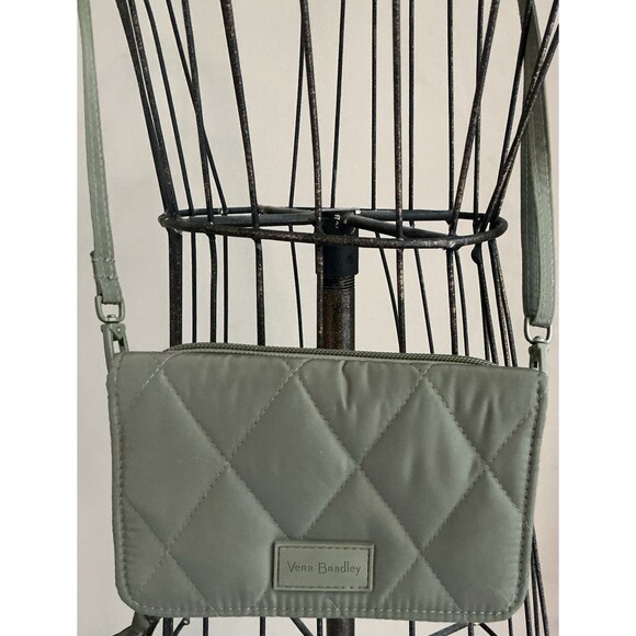 Vera Bradley Handbags - Vera Bradley Ultralight Wallet Crossbody Deep Lichen Green Purse EUC
